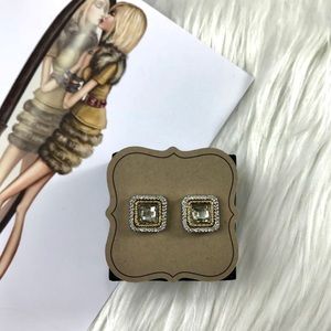 💰Citrine Crystal Silver Gold Stud Earrings